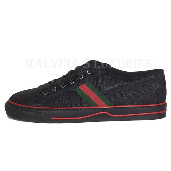 GUCCI MENS SNEAKERS OFF THE GRID TENNIS 1977 LOGO WEB ECONYL SHOES sz 12 12.5 US - Picture 4 of 15